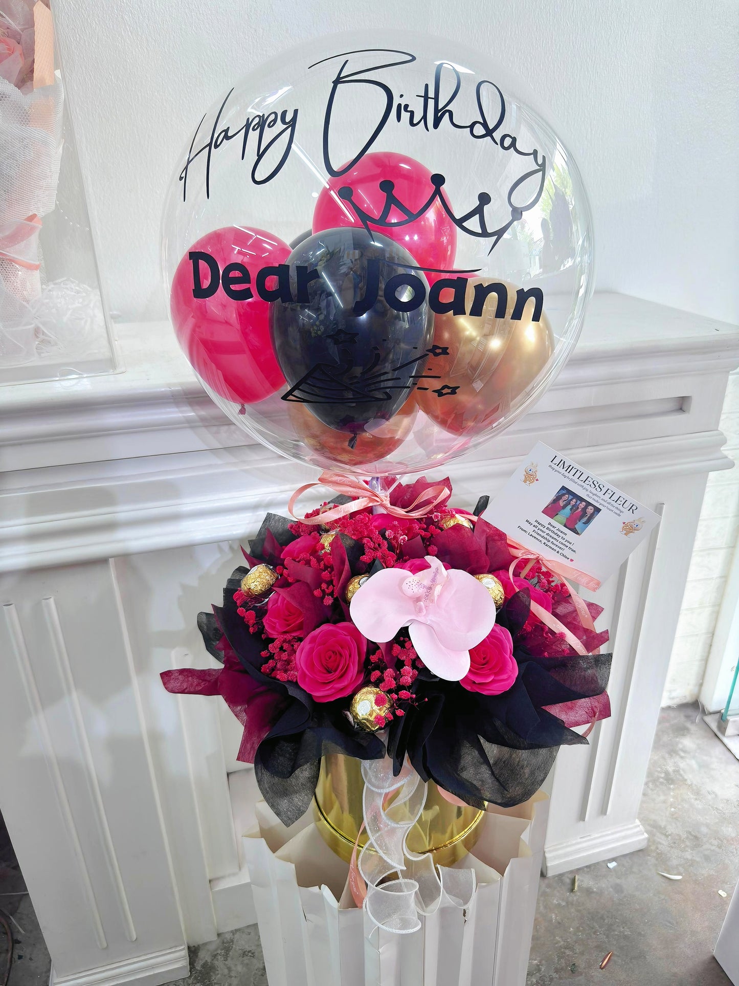 Soap Rose with Balloon Gift Bucket | SF3