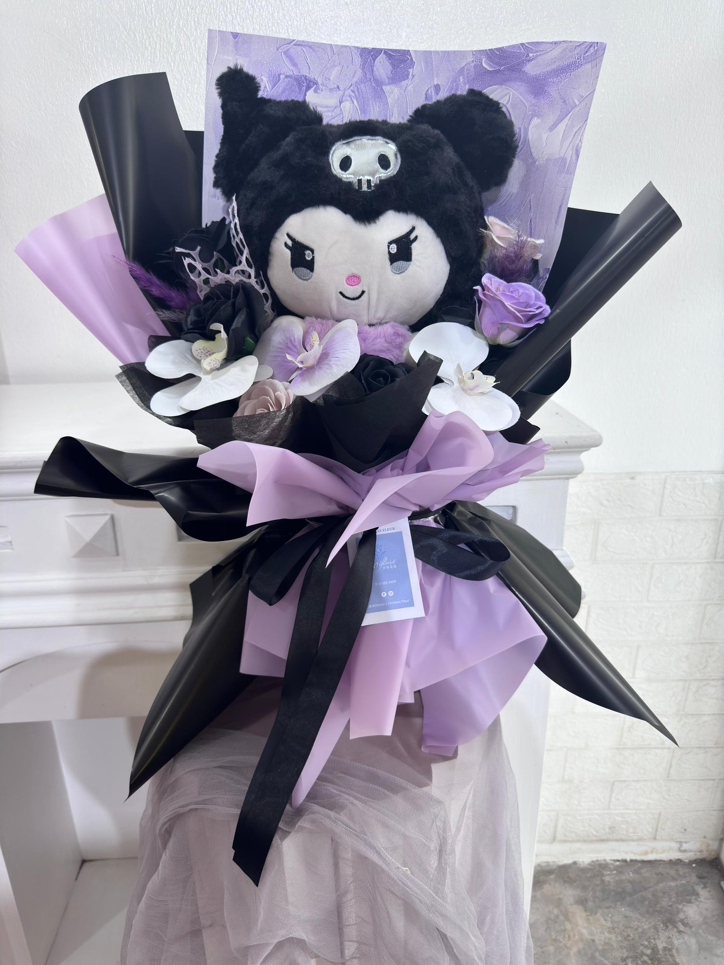 Soap Flower Bouquet with Kuromi Doll - Taman Connaught