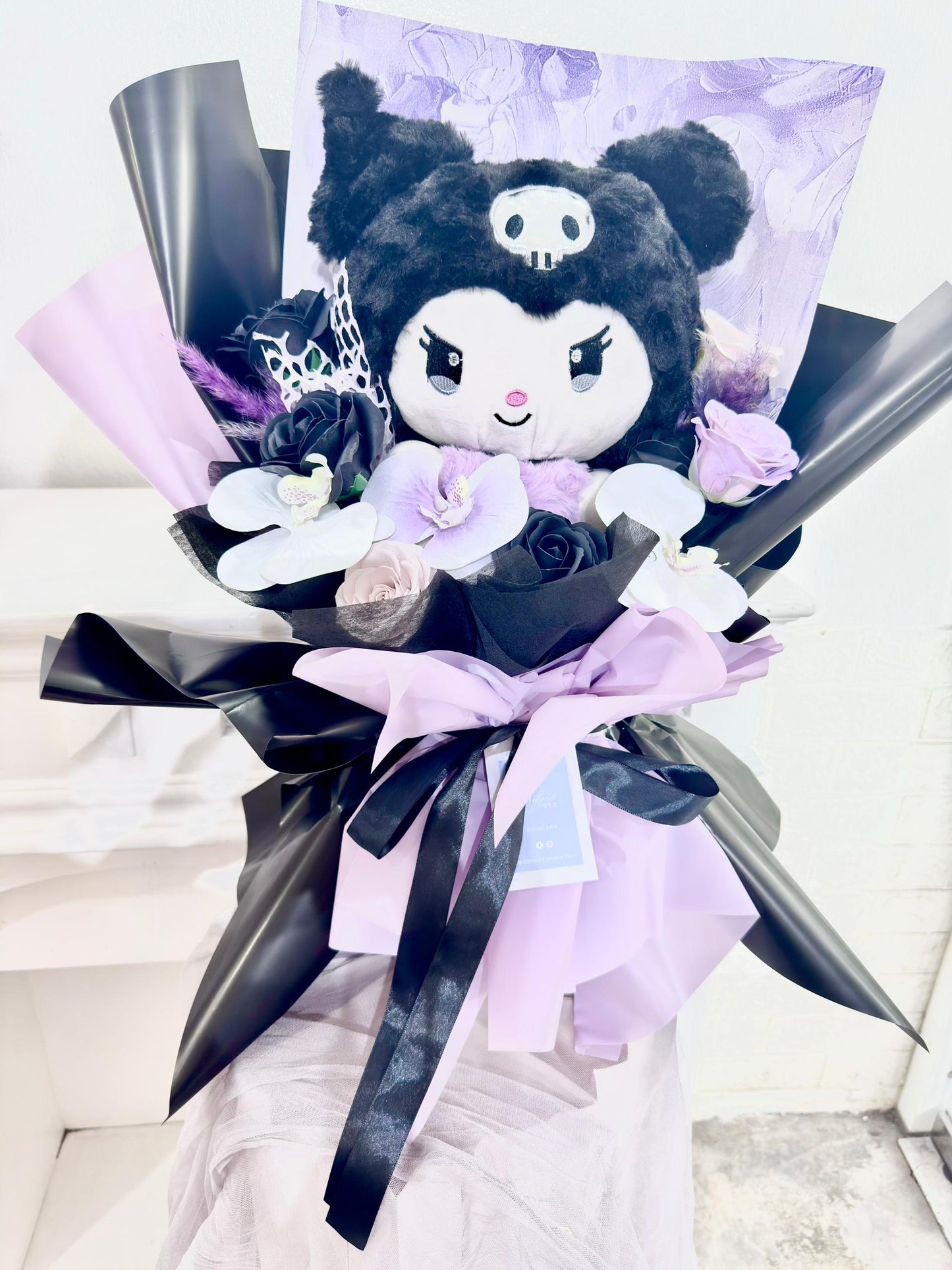 Soap Flower Bouquet with Kuromi Doll - Fast Delivery in Taman Connaught