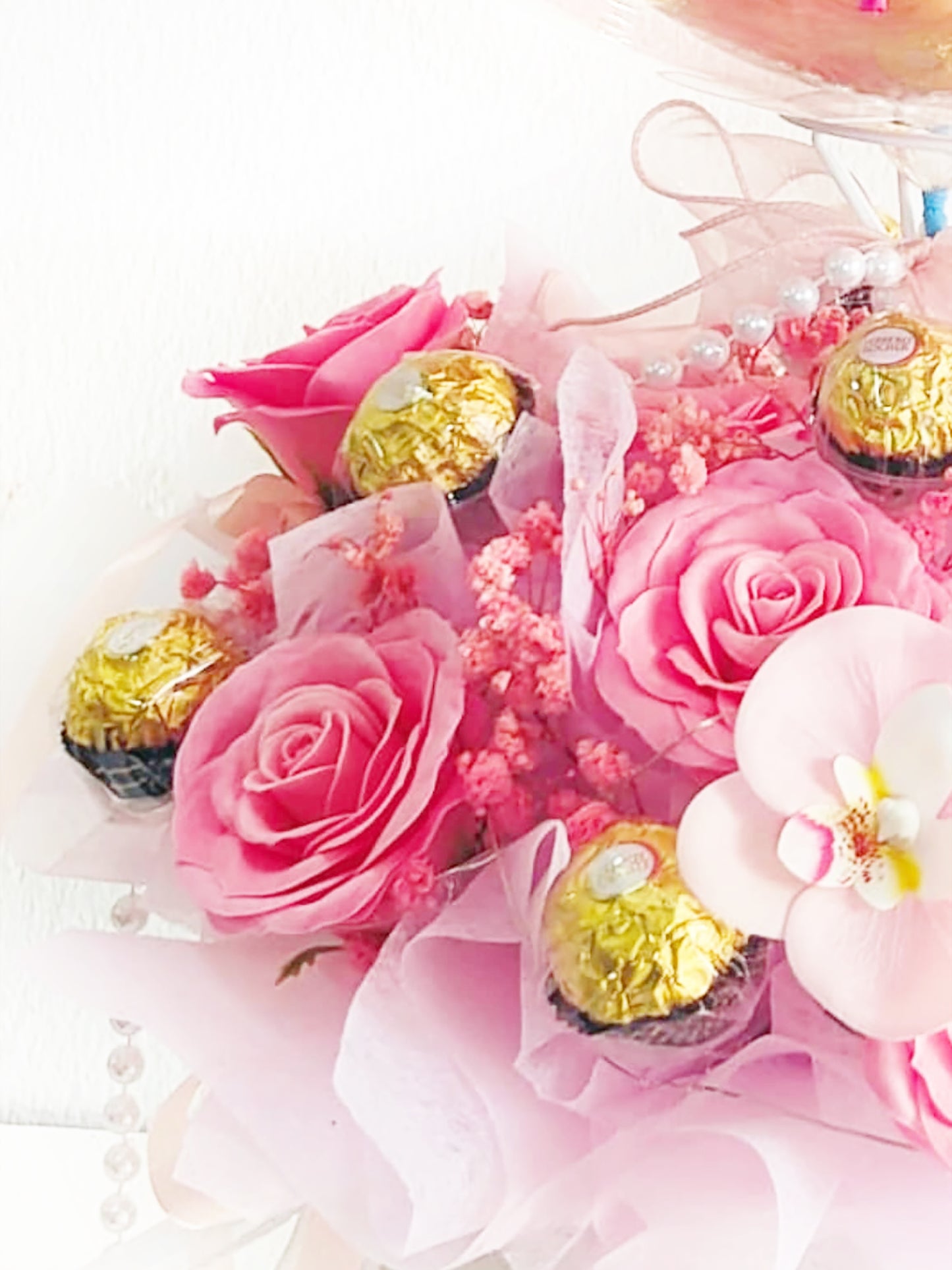 Pink Soap Flower Bucket delivery in Happy Garden