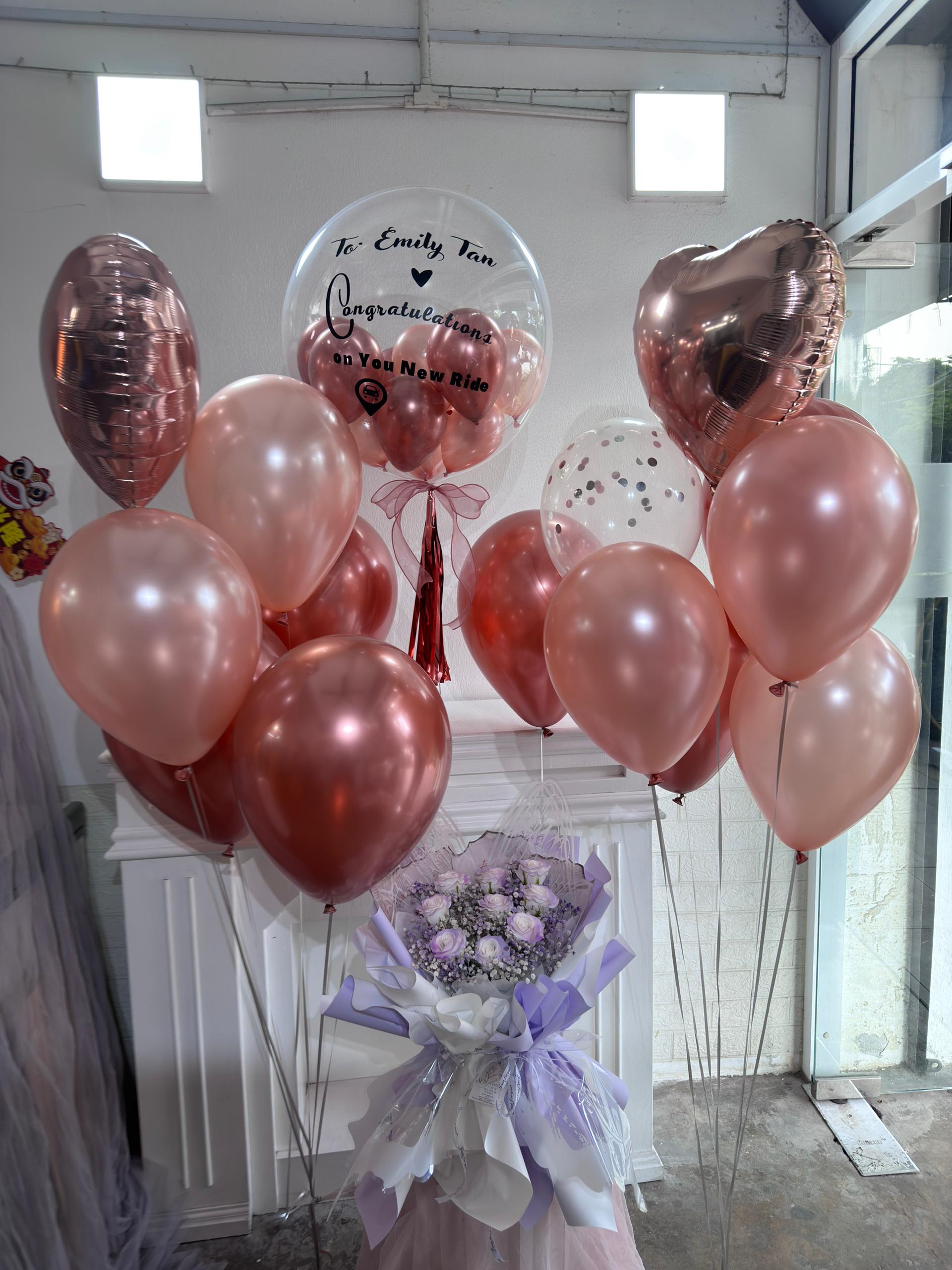 Surprise Gift Ballon with Soap Flower Delivery in Bukit Jalil