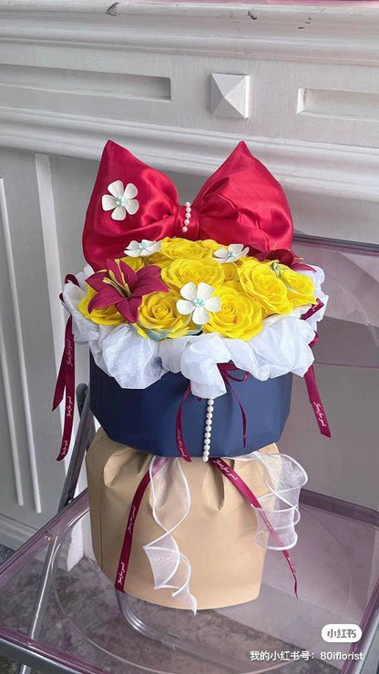 520 Day Romantic Gift Idea - Snow White Soap Rose Bouquet KL