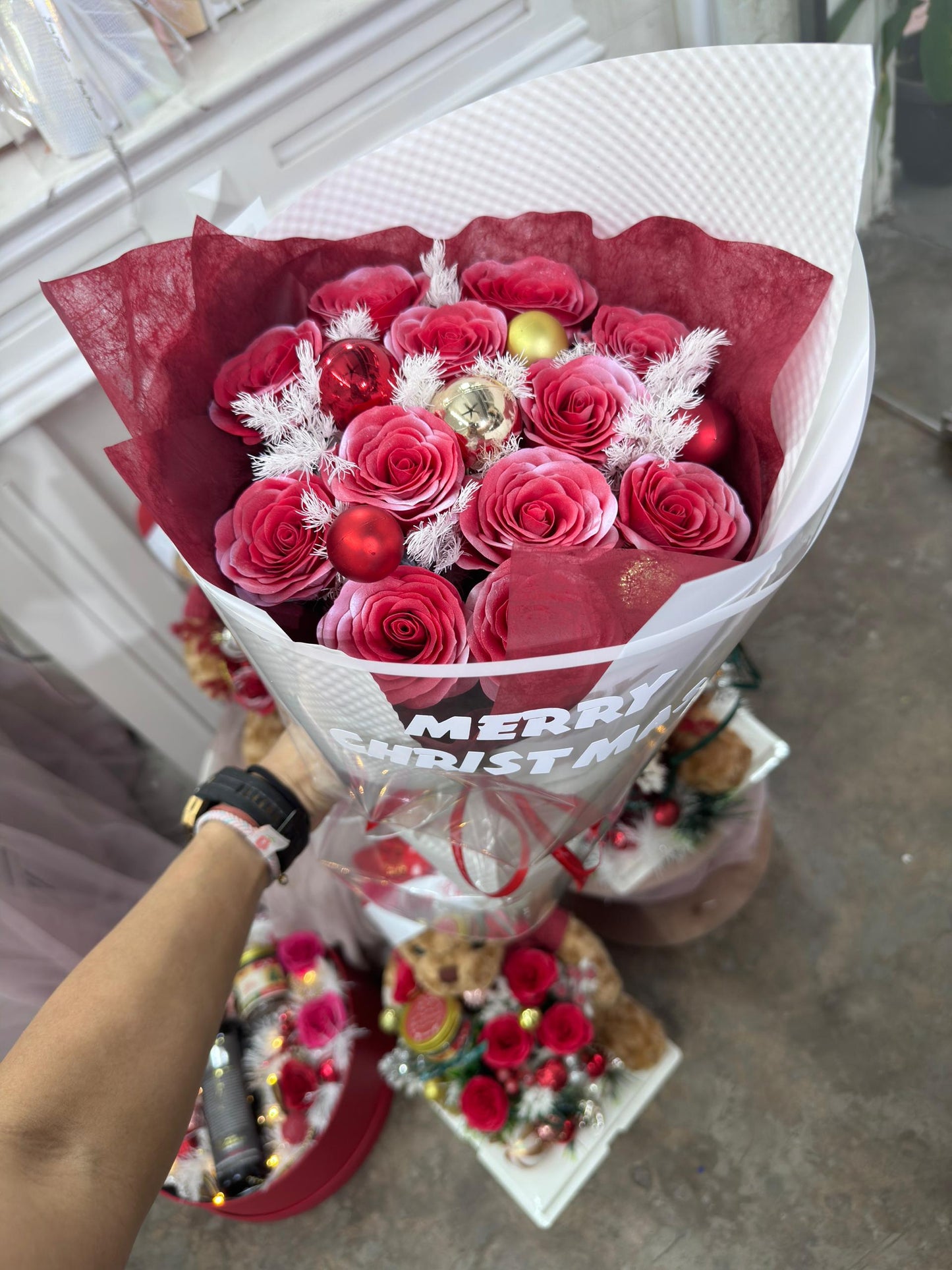 圣诞花束 Christmas Soap Flower Bouquet - Delivery in Bukit Jalil, KL.