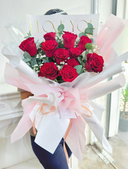 Vivid Red Roses Bouquet - SS2