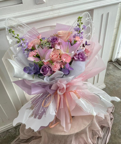 Flower Bouquet | Butterfly Rose Lily Bouquey