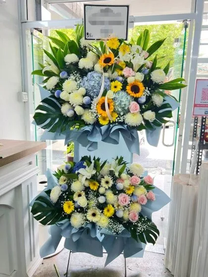 双层白事往生花篮 - 马来西亚吉隆坡花店