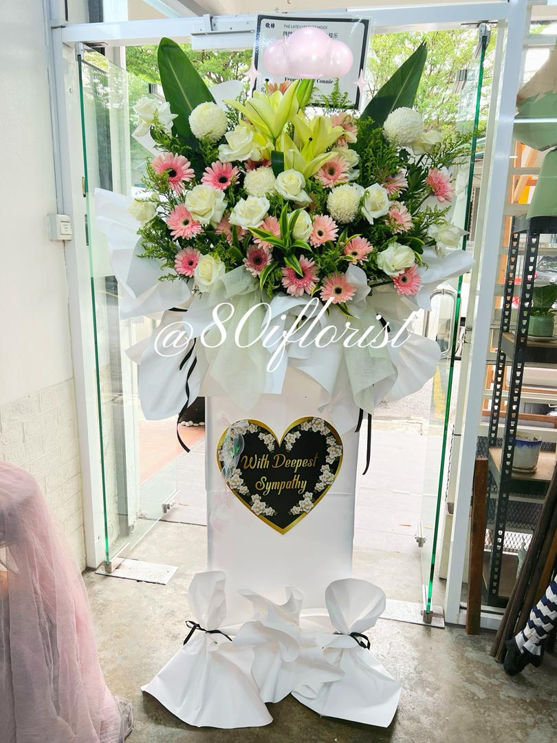 Cheras 单层丧礼花篮 - KL吉隆坡白事花店