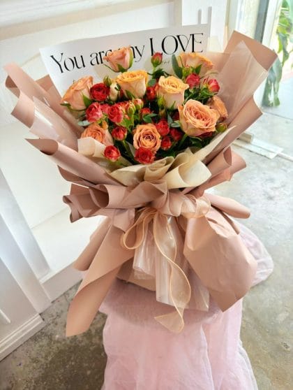 Cappuccino Rose Flower Delivery in Bukit Jalil – KL Florist