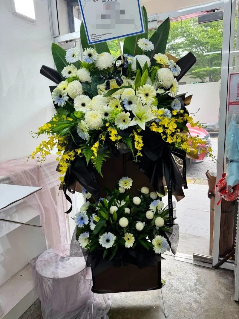 Shah Alam 2-Tier Funeral Flower Stand Delivery – 双层往生花篮