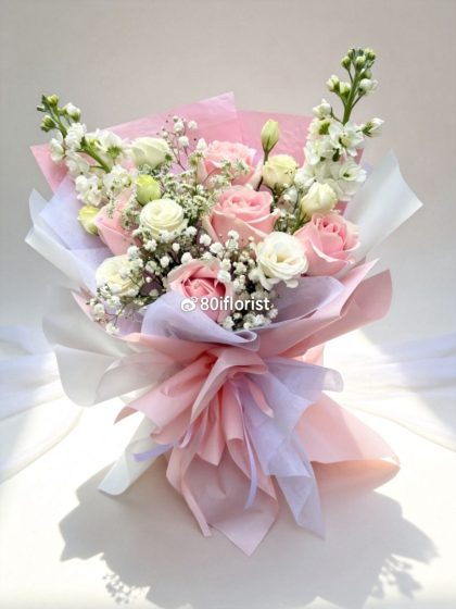 Avalanche Pink Rose Bouquet｜雪山粉玫瑰花束 -RF43