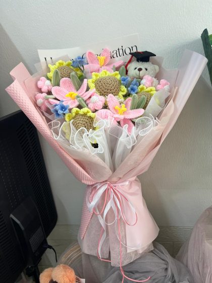 Crochet Flower Bouquet For Graduation ceremony - Florist in KL |