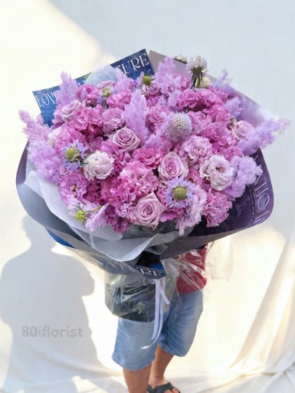 Ocean Purple Bouquet | Light Purple Eustoma LB1