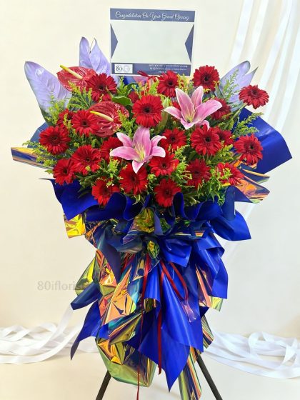 Grand Opening Flower Stand | Bold Red & Royal Blue Edition GF59