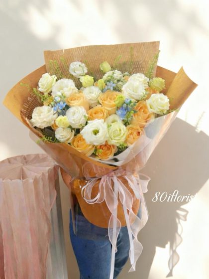 Champagne Rose Bouquet | Soft Elegant Romance -520-01
