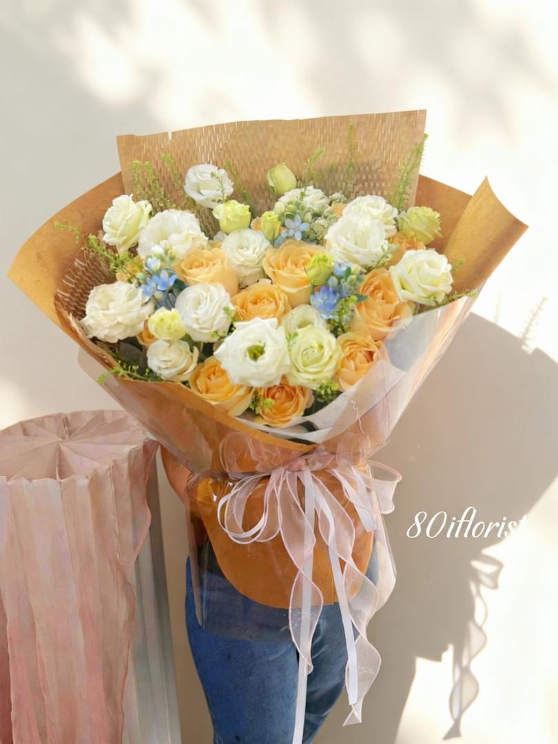 Champagne Rose Bouquet | Soft Elegant Romance -520-01